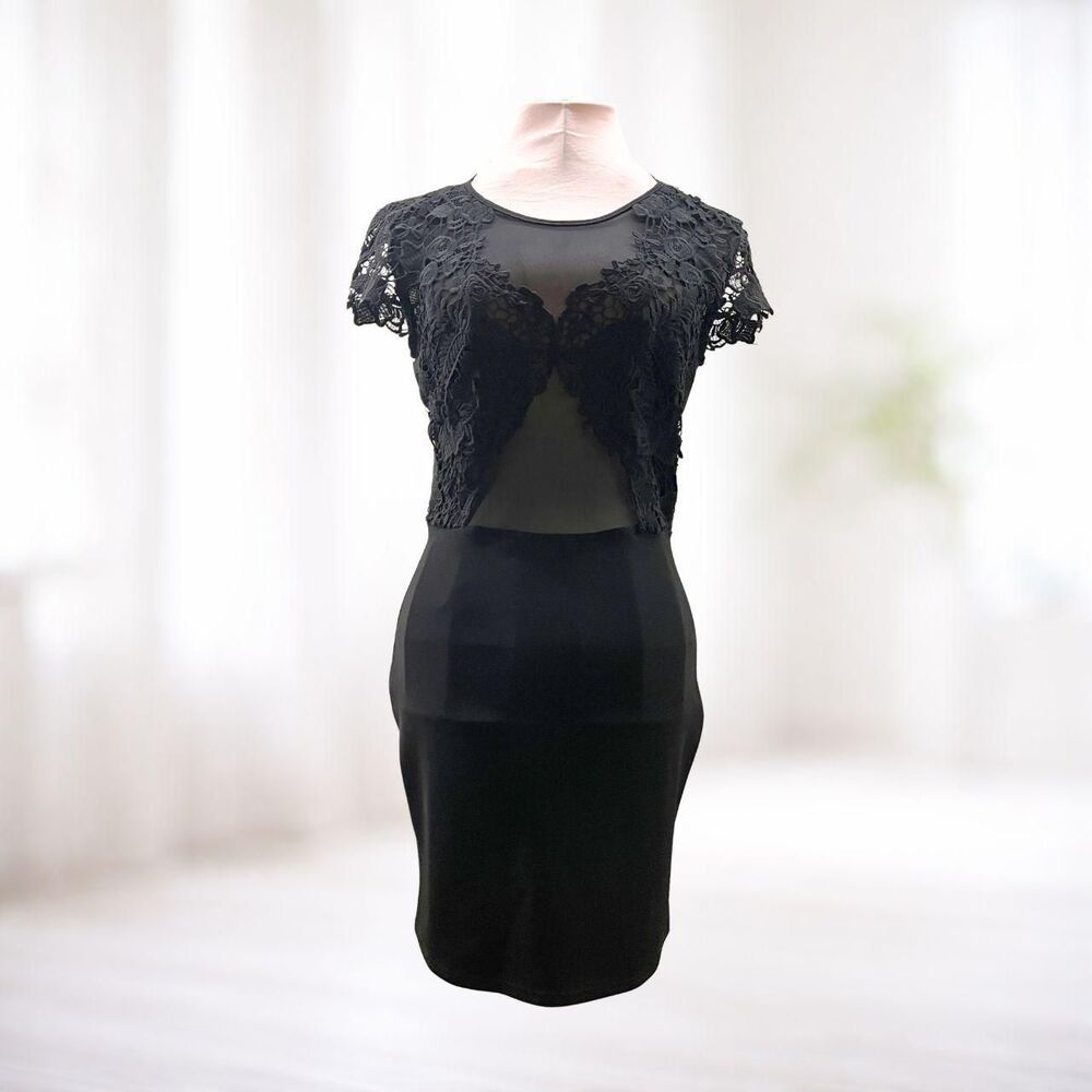 Forever 21 Women's Black Dress Whimsigoth Alternative Goth Indie Sleaze
